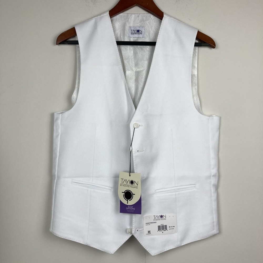 Tayion Collection Men's Red Classic-Fit Solid Suit Separate Vest Size S